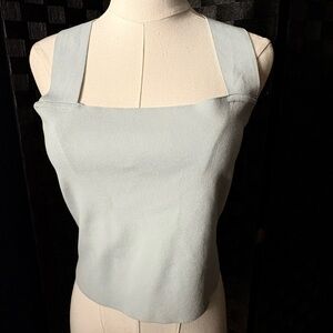 Lucy Paris Pale Blue Square Neck Knit Tank